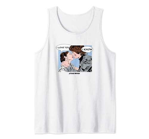 Image of Star Wars I Love You Princess Leia And Han Solo Black Tank Top