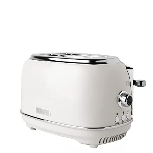 Image of Haden Heritage White Toaster 2 Slice - Variable Browning Control - Electric Stainless Steel Toaster - Economy Mode - Reheat, Cancel and Defrost Functions - 1370-1630W