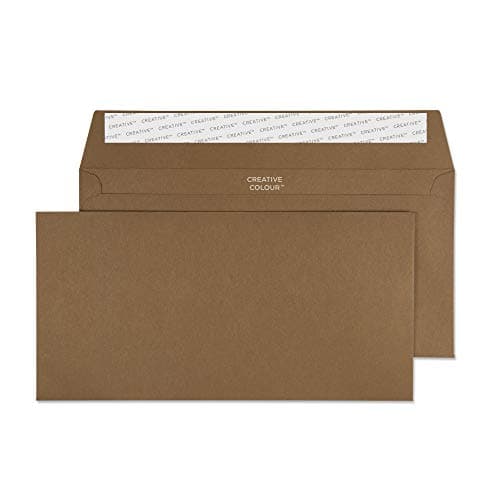 Image of Blake Creative Colour DL+ 114 x 229 mm 120 gsm Peel & Seal Wallet Envelopes (25223) Milk Chocolate - Pack of 25
