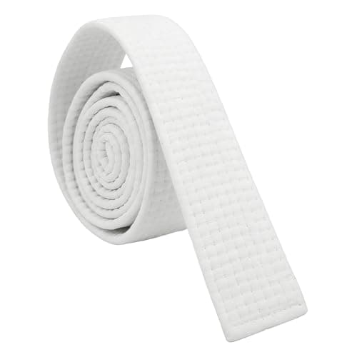 Image of Tingliyi White Karate Belt, Long Martial Arts Ranking Belts, Double-Layered Polyester Training Belt, Universal Fit Martial Arts Belt for Karate Taekwondo BJJ. Judo