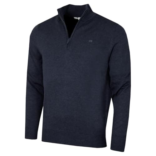 Image of Calvin Klein Mens Campus 1/2 Zip Sweater - Navy Marl - XXL