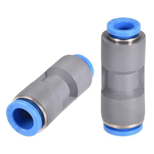 Image of TA-VIGOR 10mm to 8mm Straight Union Push to Connect Fittings, 2 Pack Quick Release Pneumatic Tube Reducer Air Line Connector for Compressor Vacuum System