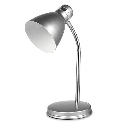 Image of Status Madrid Desk Lamp, Flexible Desk Light, Silver Lamp, Study, Office, Bedroom, SDL2011ESS16
