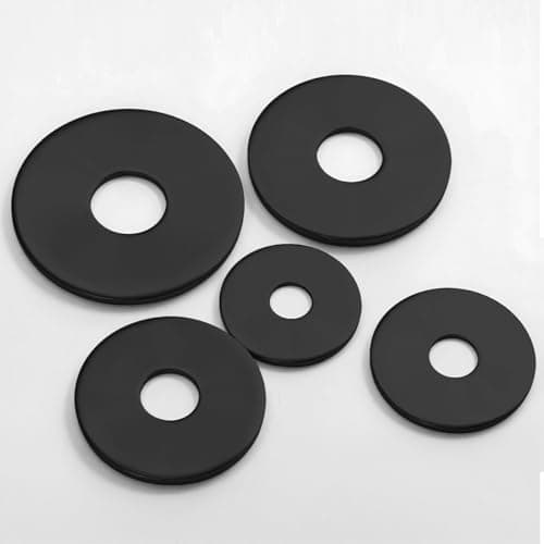 Image of Drenky M4 Washers 304 Stainless Steel 25 Pcs M4 x 20mm Thickness 1.2mm Shockproof Small Washer DIN 125 Black Round Flat Sealing Gasket for Screws & Bolts