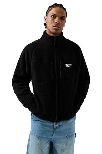 Image of Reebok Mens Holworth Fleece Jacket, Black, XL