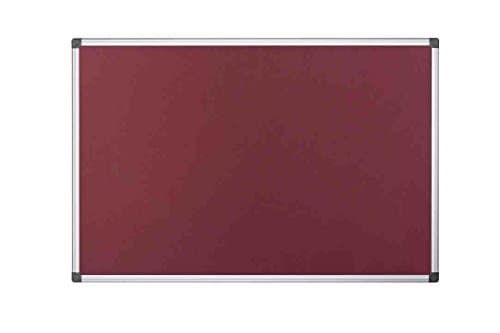 Image of Bi-Office Notice Board Maya, Burgundy Felt, Aluminium Frame, 240 x 120 cm