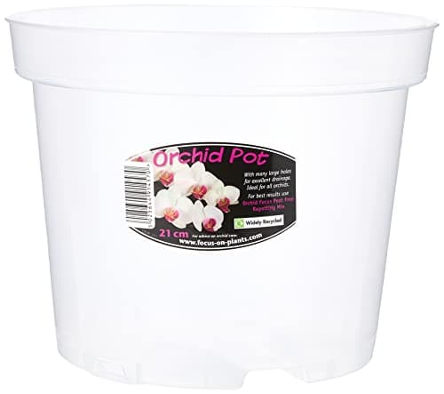 Image of Clear Orchid Pot, 21cm - Clear Plant Pots for Orchids - Plastic Orchid Pots with Holes - Transparent Nursery Flower Pots for Indoor & Outdoor Orchid Repotting