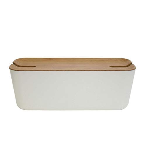 Image of Bosign Hideaway White Cable Organiser XL with 'Natural' Lid