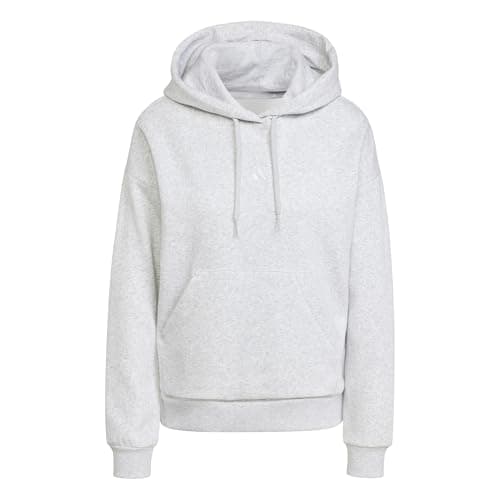 Image of adidas Women's ESSENTIALS SMALL LOGO FEEL COZY HOODIE, light grey heather/white, S