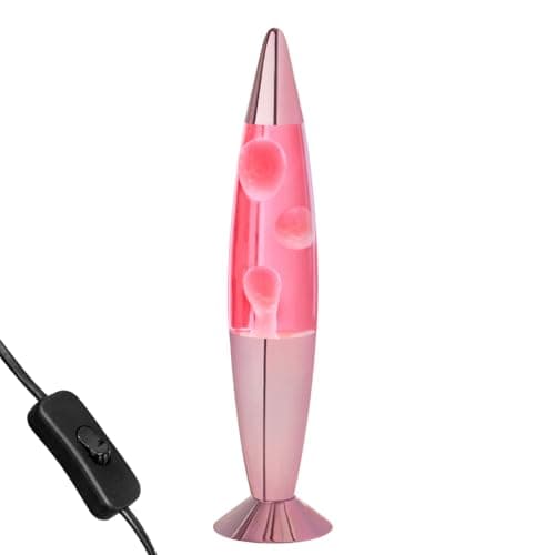 Image of Global Gizmos 48879 16" Pastel Pink Lava Lamp/Rose Gold Chrome Base/Retro Nostalgia/Relaxing Mood Light/Decorative Illumination