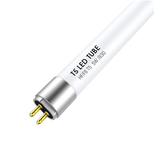 Image of IHYCTV T5 LED Tube 12 Inch F8T5 288 mm G5 Bulb, 5W 685 lm 3000K, Retrofit Replacement for Classic 8W Fluorescent Tubes on EVG, 24V, Warm White Light, 1-Pack
