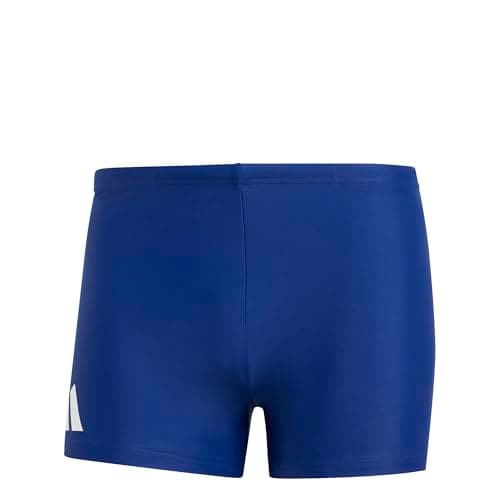 Image of adidas Men's Solid Swim Boxers, Dark Blue/White, 36