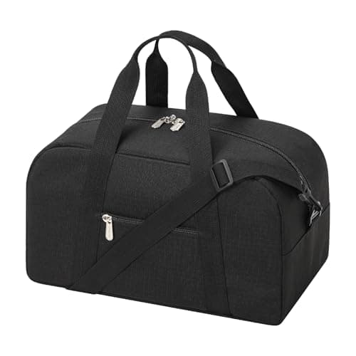 Image of Small Gym Bag 14 inch Carry On Mini Duffle Bag Lightweight for Travel Gym Sport-Dark Black