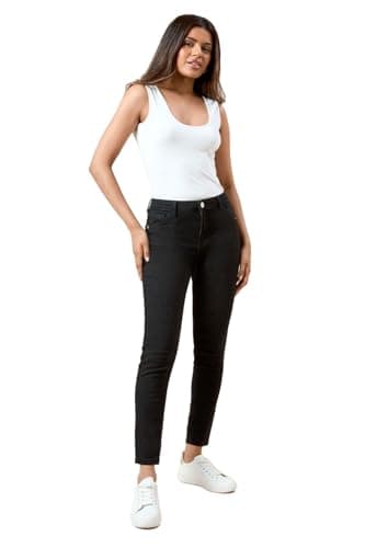 Image of Dorothy Perkins Petite Women’s Comfort Stretch Skinny Jeans, Petite, Skinny Fit, All Season, Casual, Weekend, Travel, Brunch, Festival Black