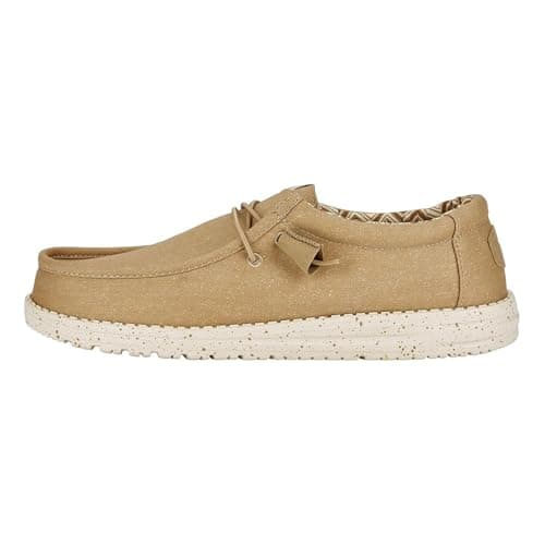 Image of HEYDUDE - Men's Wally Stretch Canvas Brown - Slip-On Shoes - Loafer Style - 8 UK
