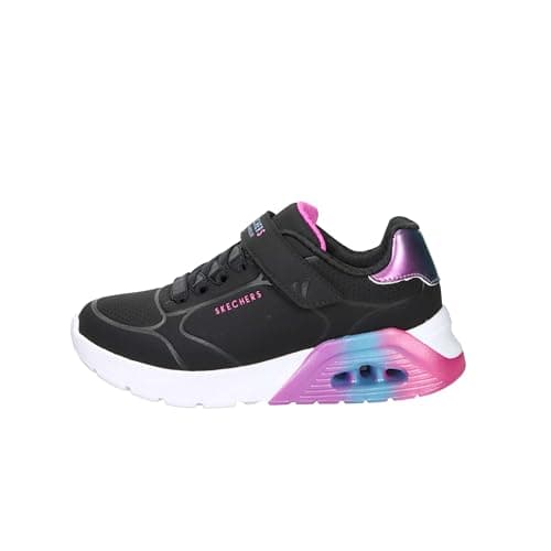 Image of Skechers Girl's Uno Lite 2.0 Vivid Metallic Sneakers, Black Synthetic/Multi Trim, 9.5 UK Child