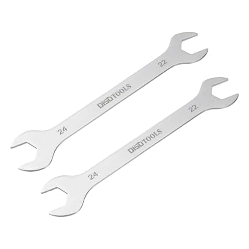 Image of sourcing map 2pcs Thin Open End Wrench 22mm x 24mm Metric Sandblasting Plated 3cr13 Stainless Steel, Double Ended Slim Spanner for Household Maintenance and General Repairs