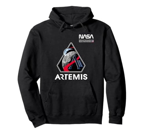 Image of NASA Artemis II Mission Patch Worm Logo Pullover Hoodie
