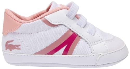 Image of Lacoste Baby Boy Trainers, Infant Low-Tops,Low Shoe,Street Shoe,lace up Shoe,Sports Shoe,Leisure,Weiss/Pink,19 EU / 3 UK