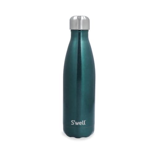 Image of S'well Original Water Bottle, Green Sapphire, 500ml/0.5L. Triple-Layered Vacuum-Insulated Drinks Bottle Keeps Coffee, Tea and Drinks Cold and Hot