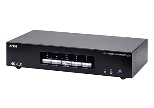 Image of Aten CS1964 4-Port USB3.0 4K DisplayPort Triple Display KVMP Switch with 2 Sets of Cables for 2 Computers