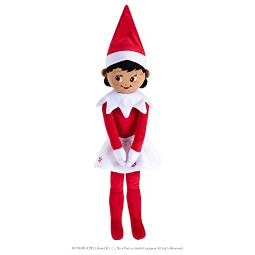 Image of The Elf on the Shelf Plushee Pal Huggables : 27-Inch Premium Plush | Large Cuddly Girl Elf Teddy with Brown Eyes | Giant Plush Soft Toy Teddies from (Black/Dark tone)