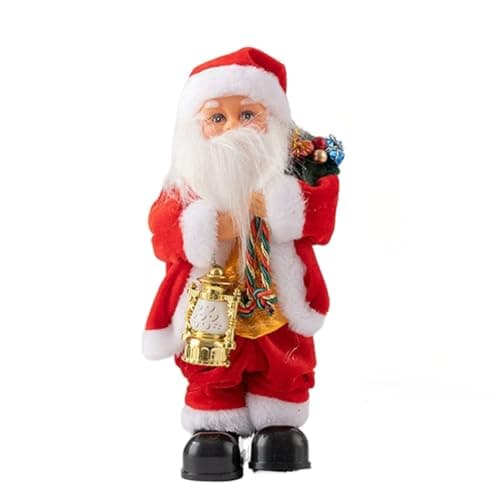 Image of Faxianther Funny Singing Dancing Santa Claus with Glowing Red Lantern & Gift Package, Animated Electric Shake Christmas Santa Musical Gifts Christmas Home Party Decor