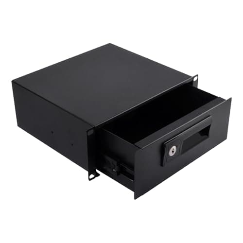 Image of GeeekPi 10inch 2U Rack Mount Lockable Drawer, 7.87inch Depth Server Cabinet Case 10 Inch Rack Mount for DeskPi RackMate T1/T0 Server Cabinet