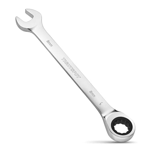 Image of TIGHTSPOT 8 mm Ratchet Combination Spanner with Precision Movement, Polished Steel for Projects with Metric Tight Spaces