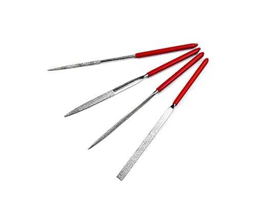 Image of Mini Diamond Needle File Set,4 pcs Diamond Files Modelling Files for Metal Plastic Glass Wood Jewelry Rough Carving