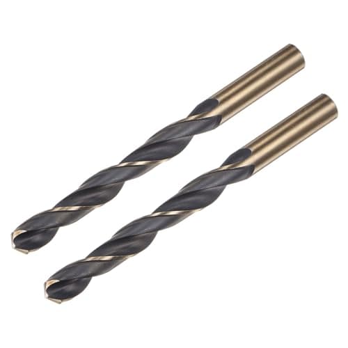 Image of sourcing map 2pcs Jobber Drill Bits 12.5mm (0.492") Black Nitride & Gold Titanium Coated M2 High Speed Steel (HSS) Twist Drill Bits for Stainless Steel Aluminum Alloy Metal