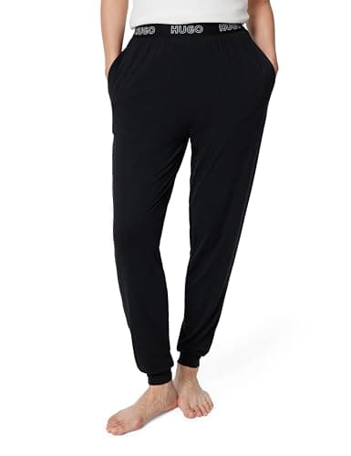 Image of HUGO Women's Outline Logo Lounge Jogger Pants Sweatpants, Black Oil, M