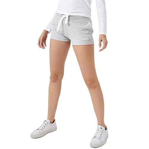 Image of Jack Wills Womens Bea Logo Sweat Shorts Fleece Pants Trousers Bottoms Slim Fit Grey Marl 18 (XXL)