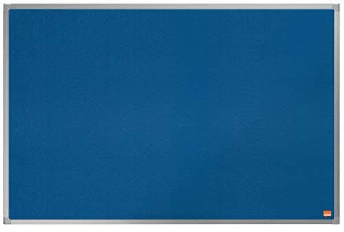 Image of Nobo Felt Noticeboard, 900 x 600 mm, Aluminium Trim, Corner Wall Mounting, Essence Range, Blue, 1915203