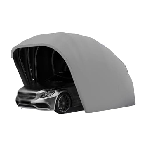 Image of TcmPiyascere Heavy Duty Portable Garage, Weatherproof Carport Canopy Shelter, Car Tent Cover For Vehicles, SUV & Motorcycle With Stainless Steel Frame – Multiple Colours(Gray)