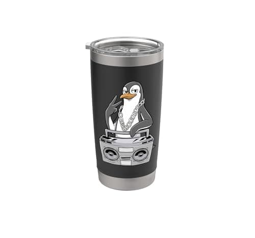 Image of Penguin Lover Hip Hop Kids Music Boys Penguin Stainless Steel Insulated Tumbler