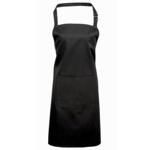 Image of Premier Ladies/Womens Colours Bip Apron With Pocket/Workwear (One Size) (Black)