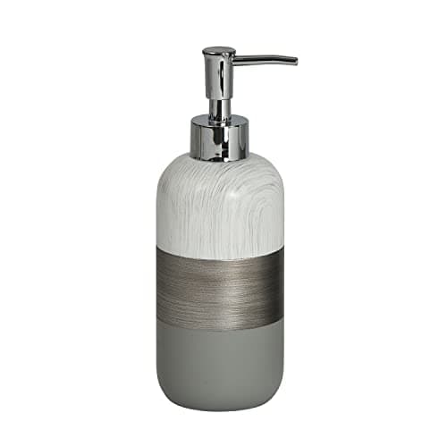 Image of Bathroom Accessories Set 4 Piece Vanity Sink Countertop Soap Dispenser Grey Luxe (Liquid Soap Dispenser)