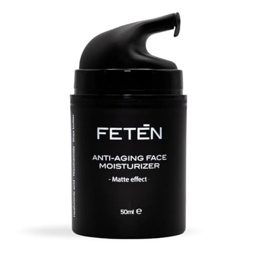 Image of FETEN Men’s Face Moisturiser 50 ml - Anti-Wrinkle Cream with Hyaluronic Acid, Matte Finish, Anti-Ageing Day & Night Skincare for Hydration and Acne-Prone Skin