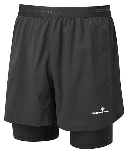 Image of Ronhill Running, Men's Tech 5" Twin Short, All Black, M
