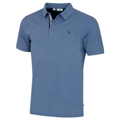 Image of Calvin Klein Mens Campus Sport Golf Polo Shirt - Denim Blue Sport - M