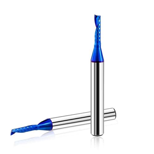 Image of BGTEC O Flute UpCut Spiral Router Bit - 3mm Shank Carbide End Mill Single Flute Spiral CNC Router Bit for Wood, Aluminum, Plastic, Acrylic, MDF and PVC, 2PCS