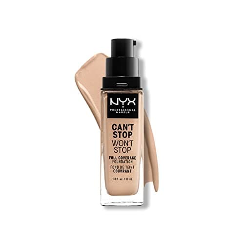 Image of NYX Professional Makeup 24 Hour Full Coverage Lightweight Foundation, Can't Stop Won't Stop, Long Lasting, Waterproof, Vegan Formula, Matte Finish, Shade: Vanilla
