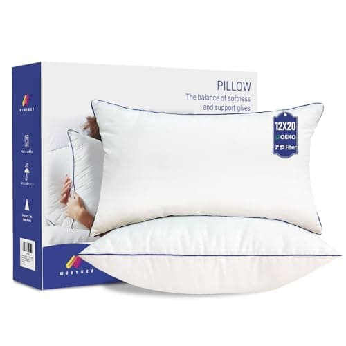 Image of Wuuyuef 30x50 Cushion Inserts 2-Pack, 120GSM Premium Brushed Fabric & 7D Down Alternative Blend, Hypoallergenic Lumbar Support Pillow for Sofa, Bed & Chair