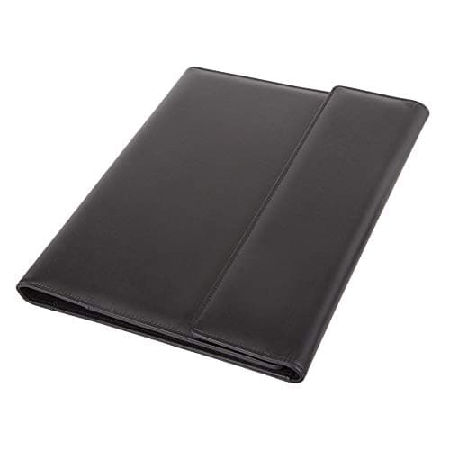 Image of Alassio 30068 Ring Binder Folder DIN A4 Salvo Imitation Leather, Writing Case in Black, Organiser Folder, Approx. 33 x 27 cm, conference folder with pad, slip pocket
