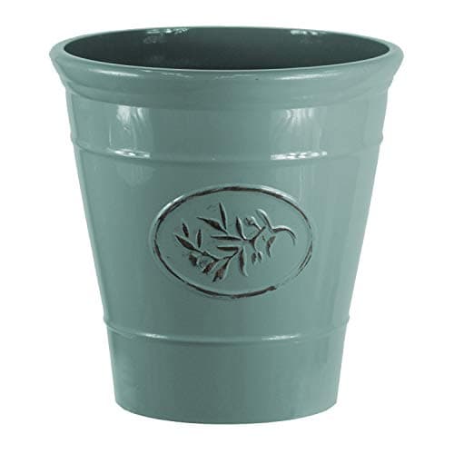 Image of Country Style Gloss Plastic Planter - Green, Single Pot - 40cm (H) x 40cm (Dia) - Suitable for Indoor or Outdoor Use.