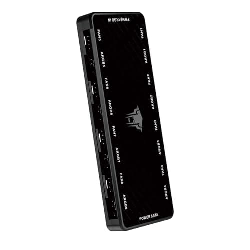 Image of Jungle Leopard ARGB PWM Fan Hub Controller supports 8 groups of fans, 8 ports 4 pin PC Fan Controller, 5V - 3 pin argb Fan Hub, Magnetic Suction, SATA Power Cable