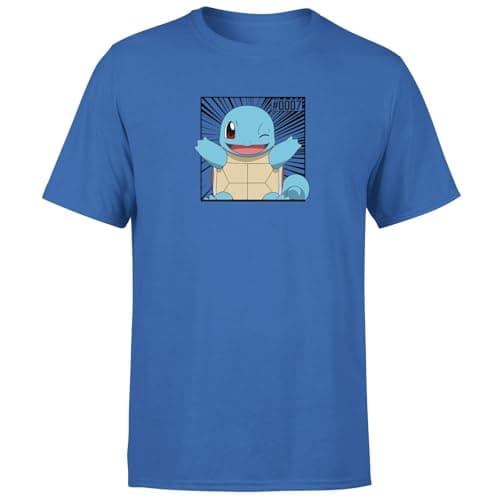 Image of Pokémon Pokédex Squirtle #0007 Men's T-Shirt - Blue XL