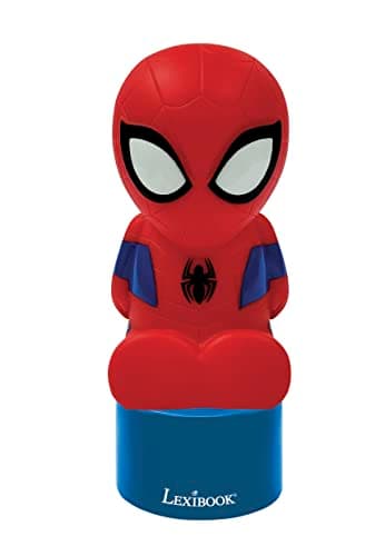 Image of LEXIBOOK, Spiderman Nightlight and Speaker for Children's Room, Colour Change, Soft Light, Battery Operated, Blue/Red, NS01SP