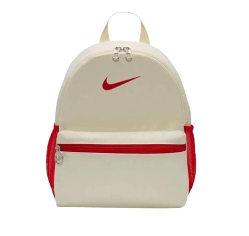 Image of Nike Kids Brasilia Heritage Mini Backpack, Coconut Milk/University Red, Mini, Bookbag